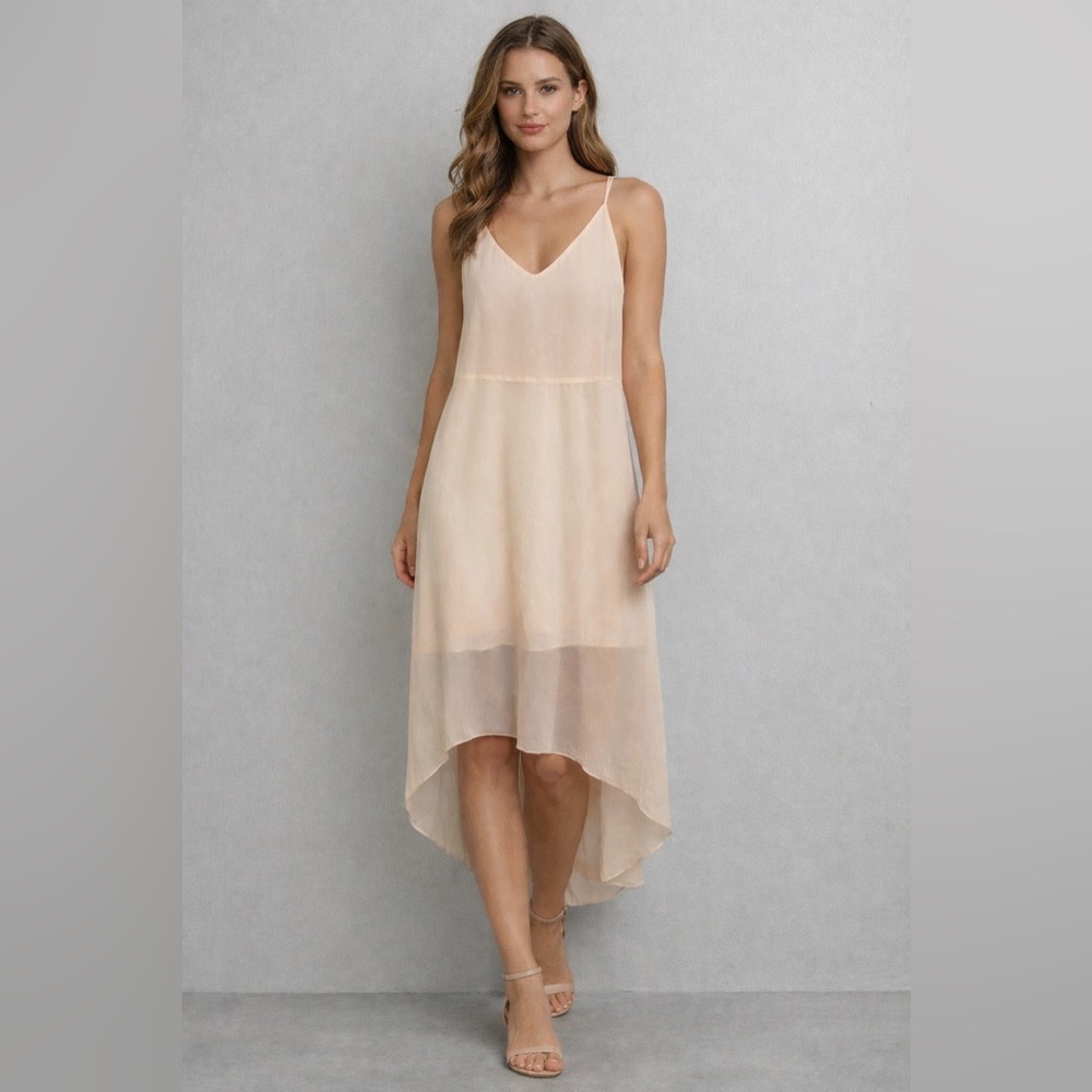 Naked Zebra Cream V-Neck Maxi Dress with Strappy Crisscross Back